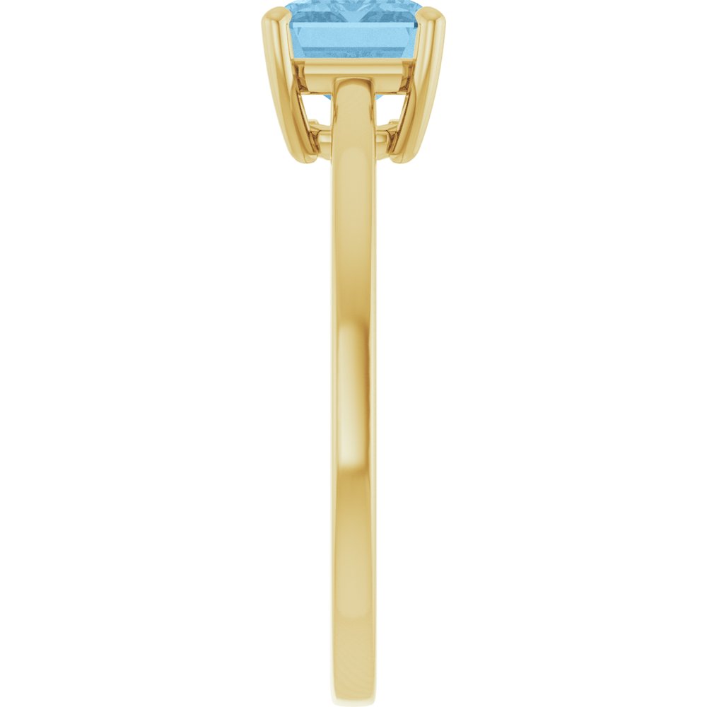 14K Yellow Gold Natural Sky Blue Topaz Ring