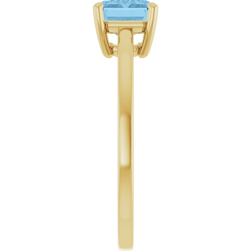 14K Yellow Gold Natural Sky Blue Topaz Ring