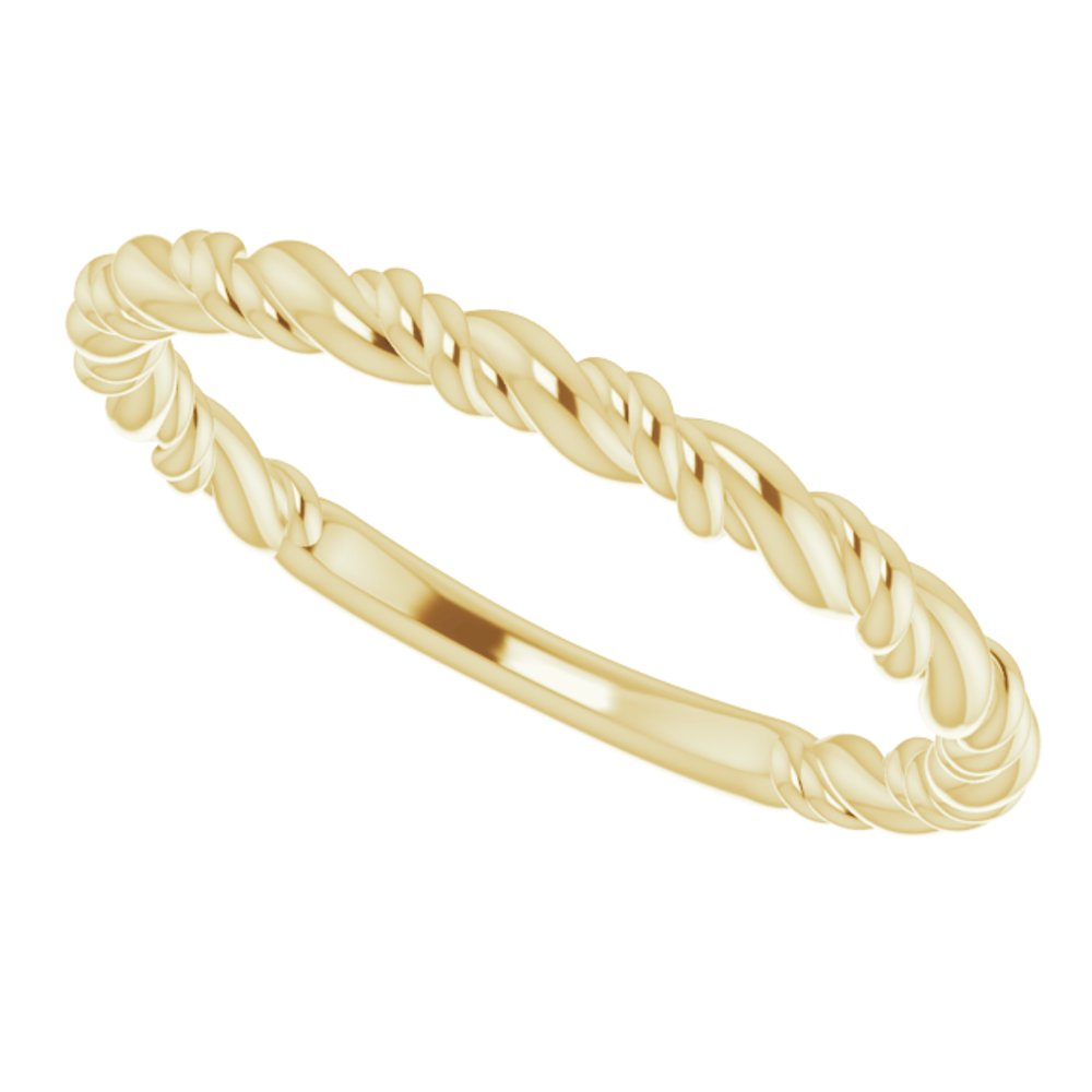 14K Yellow Gold Stackable Rope Ring
