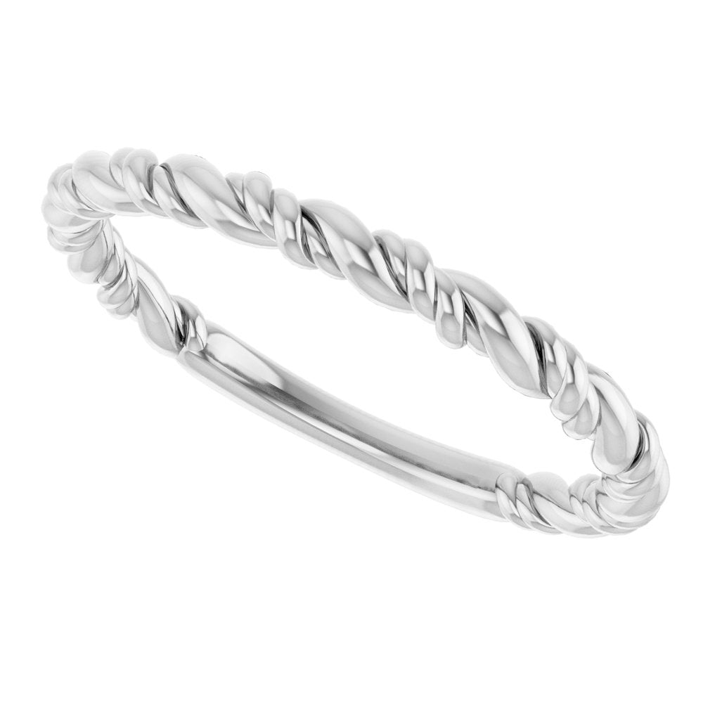 Platinum Stackable Rope Ring
