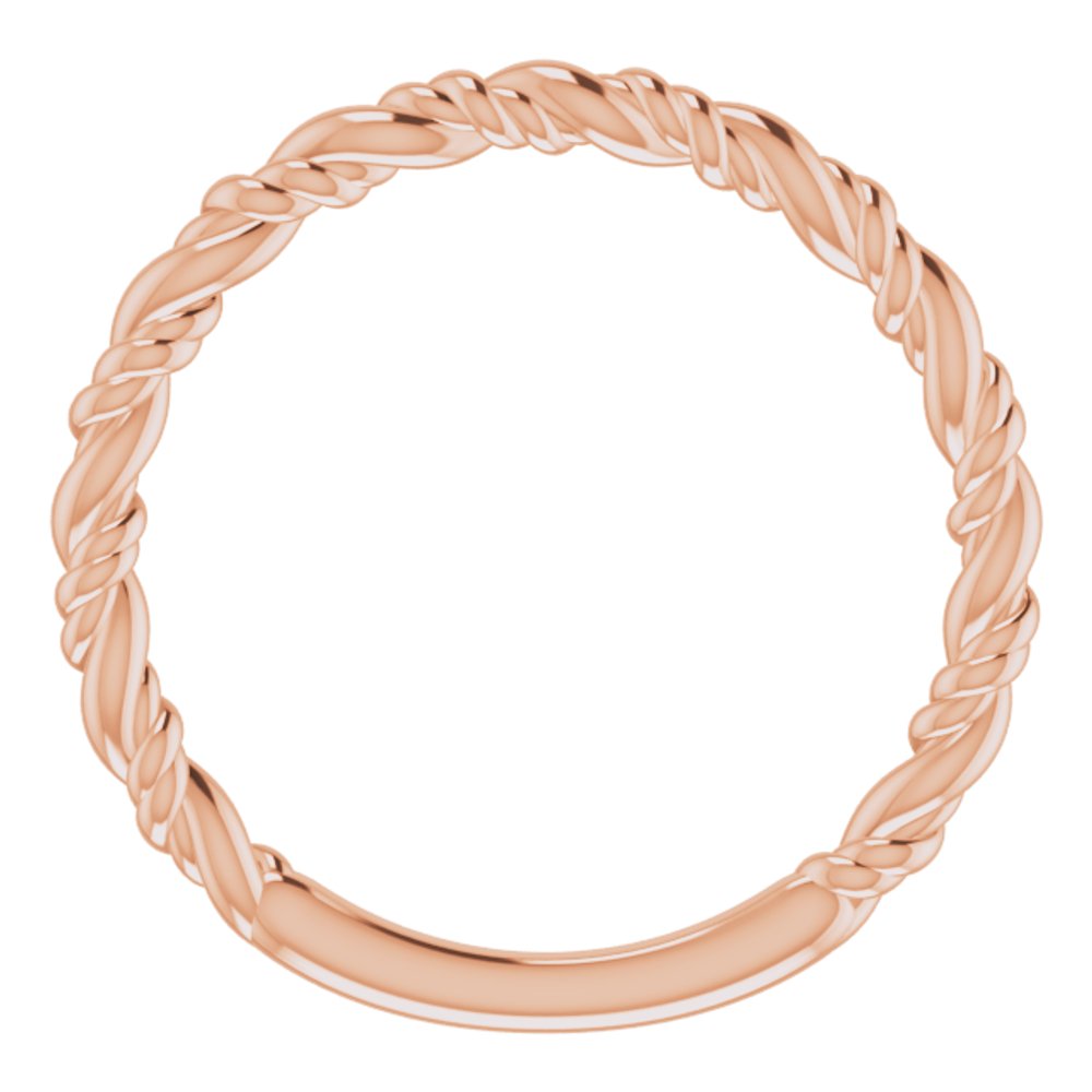 14K Rose Stackable Rope Ring