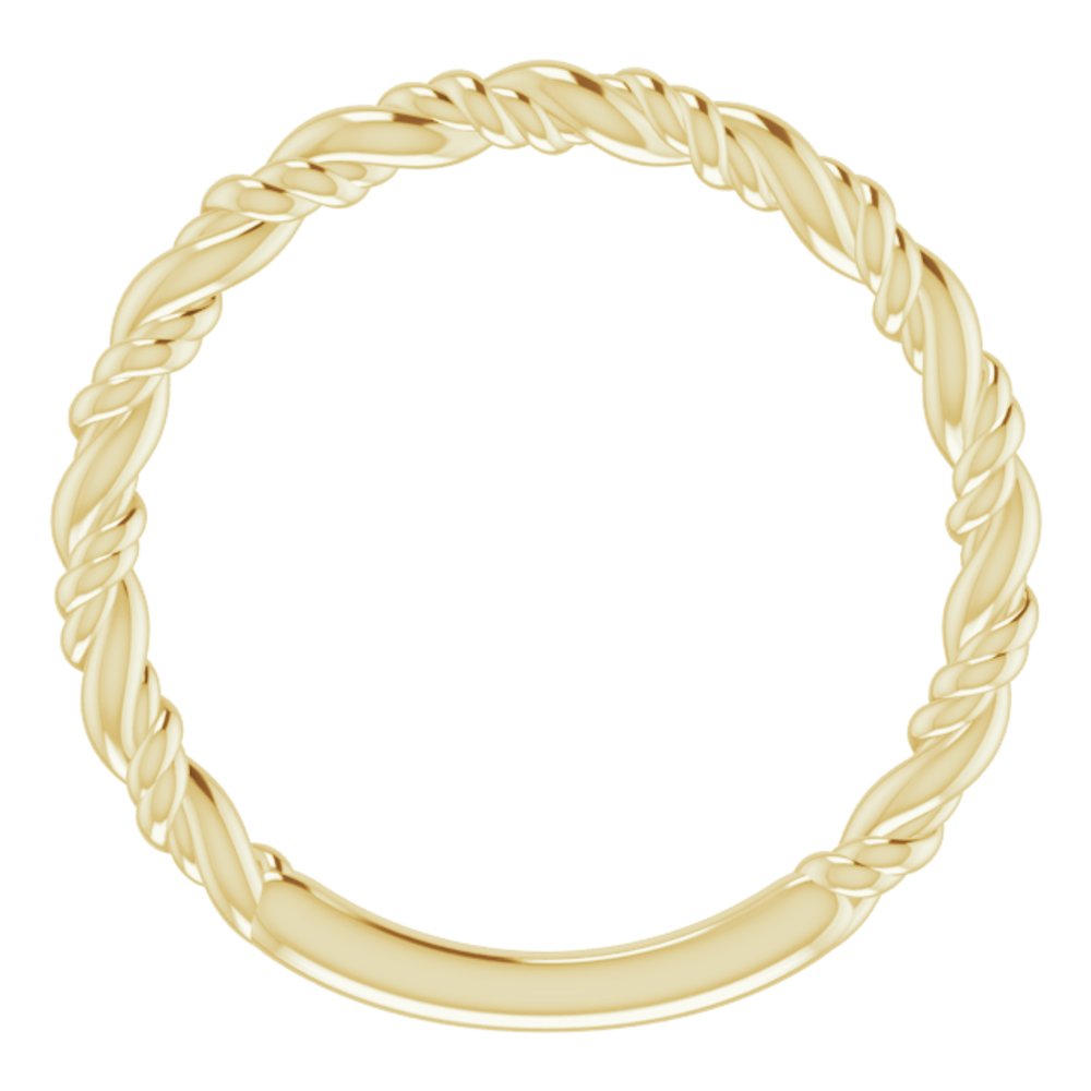 14K Yellow Gold Stackable Rope Ring