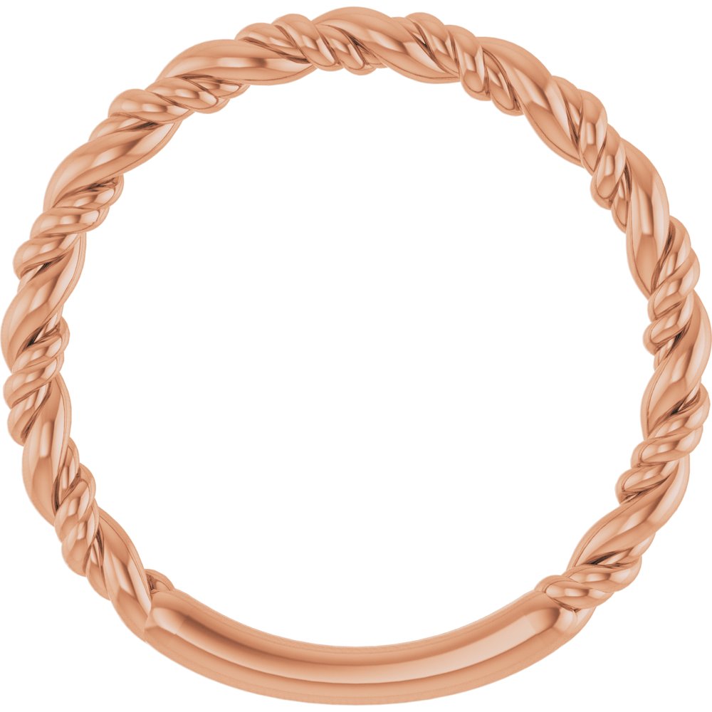 14K Rose Gold Stackable Rope Ring