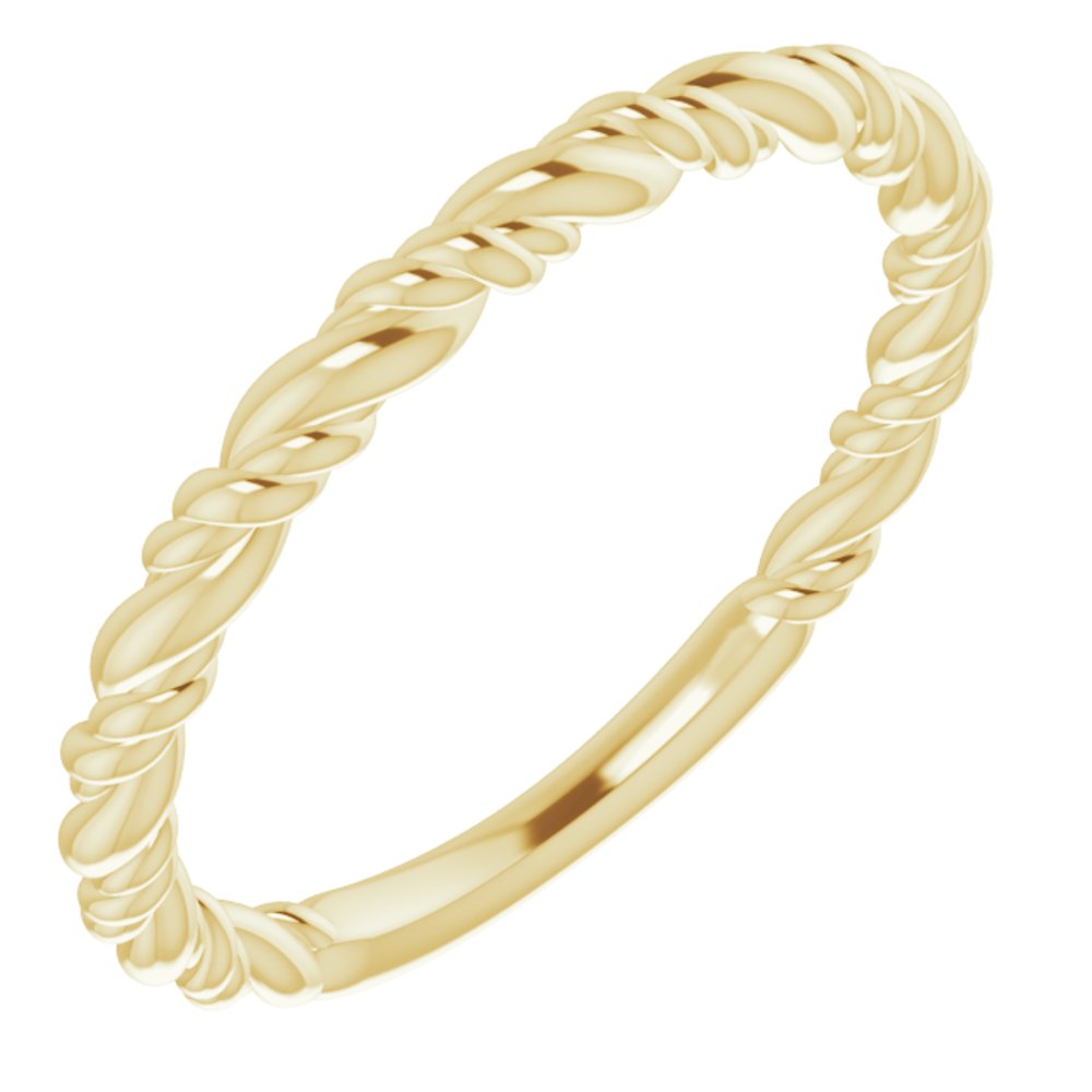 14K Yellow Gold Stackable Rope Ring