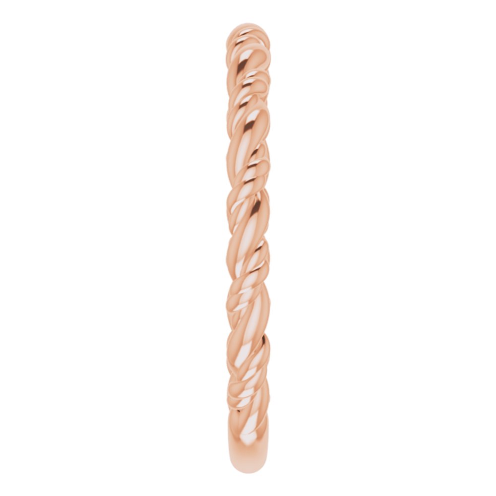 14K Rose Gold Stackable Rope Ring