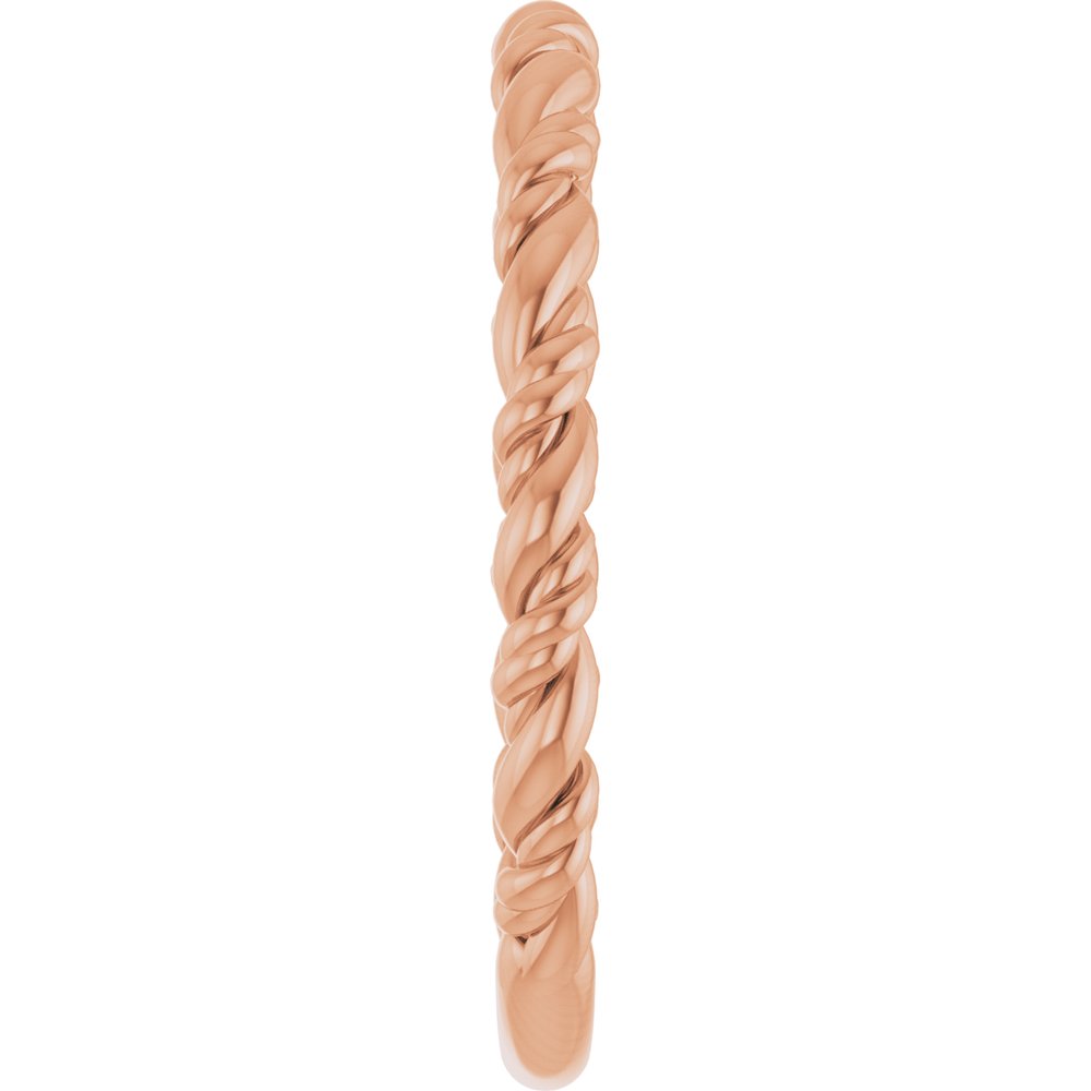 14K Rose Gold Stackable Rope Ring