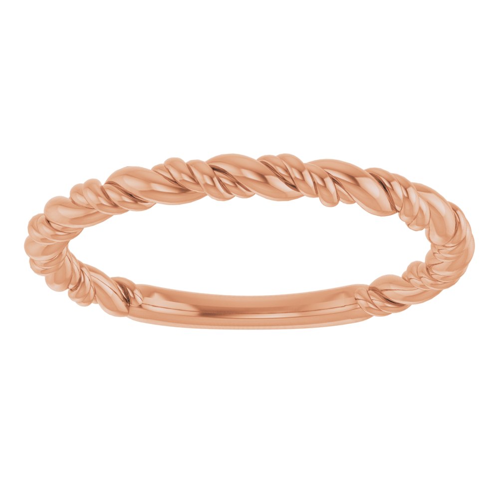 14K Rose Gold Stackable Rope Ring