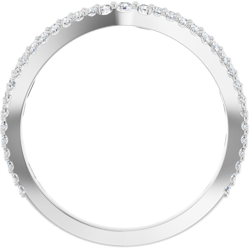 14K White Gold 1/3 CTW Natural Diamond Contour Band