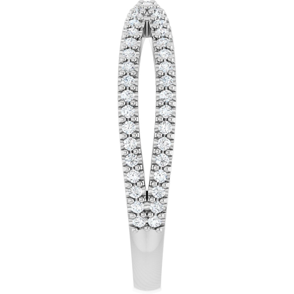 14K White Gold 1/3 CTW Natural Diamond Contour Band
