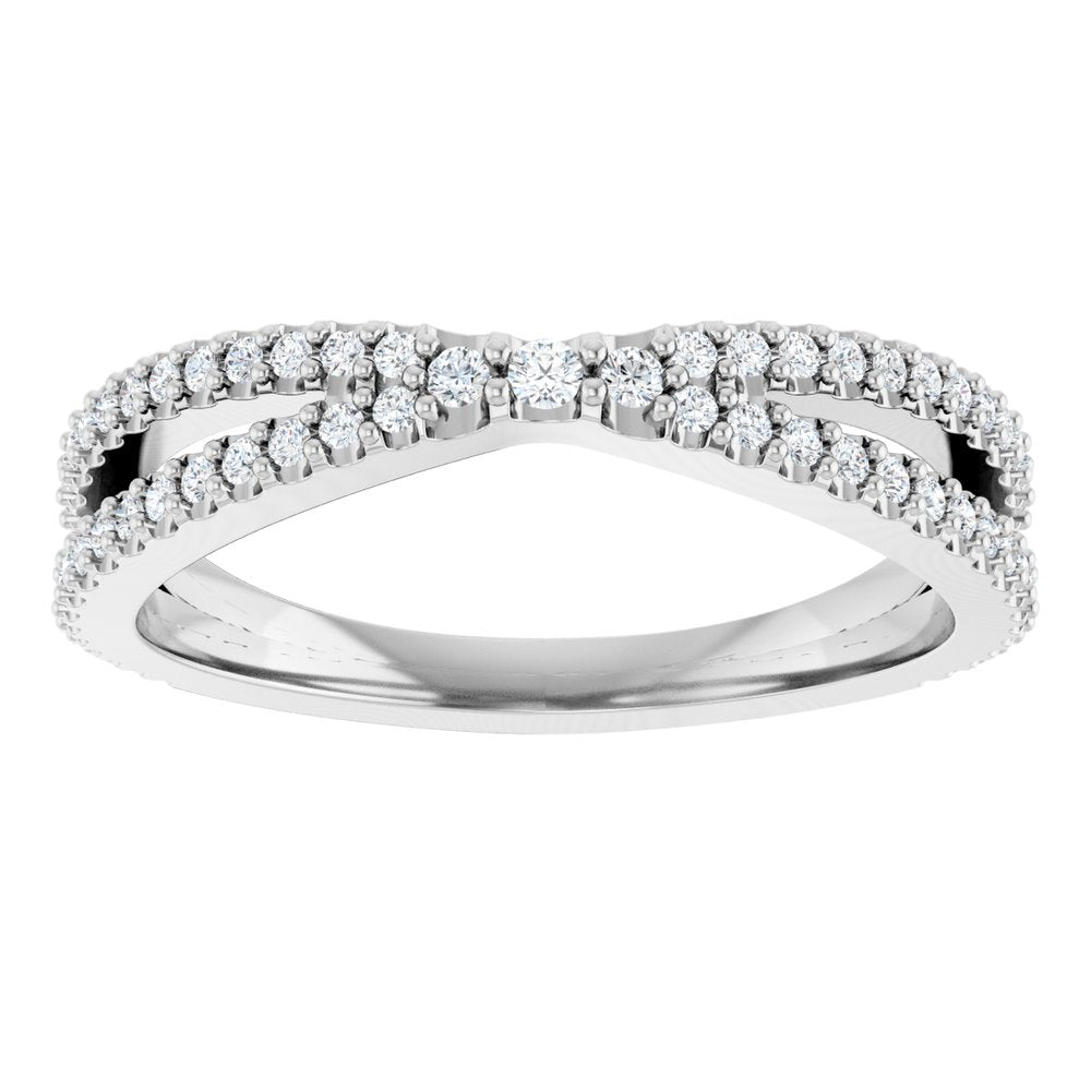 14K White Gold 1/3 CTW Natural Diamond Contour Band