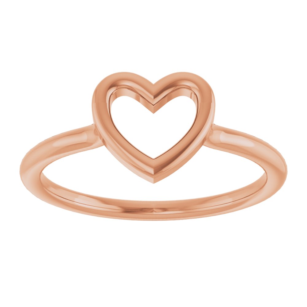 14K Rose Heart Ring