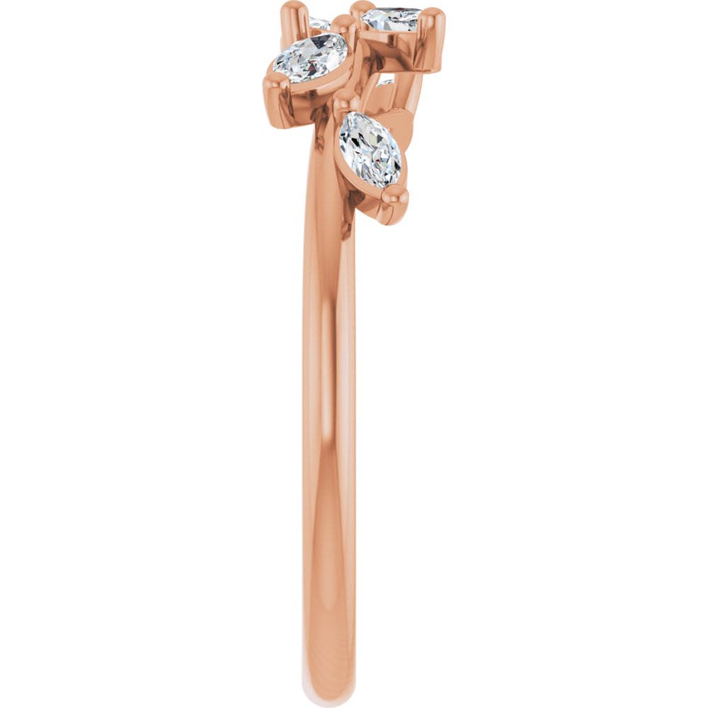 14K Rose Gold 1/4 CTW Natural Diamond Leaf Ring