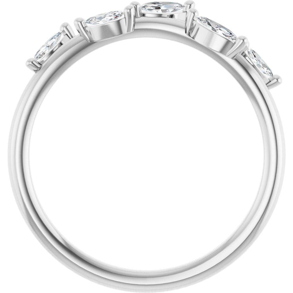 14K White Gold 1/4 CTW Natural Diamond Leaf Ring