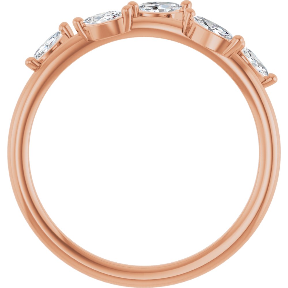 14K Rose Gold 1/4 CTW Natural Diamond Leaf Ring