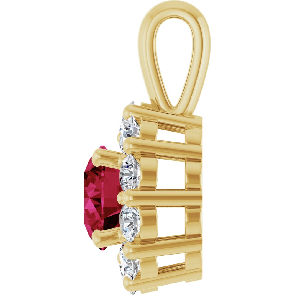 14K Yellow Gold Lab-Grown Ruby & 1/3 CTW Lab-Grown Diamond Pendant