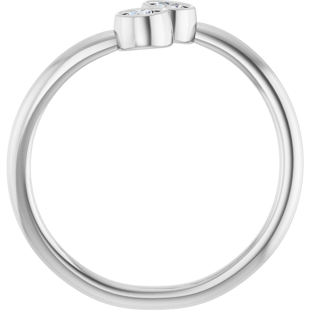14K White Gold 1/5 CTW Natural Diamond Two-Stone Ring