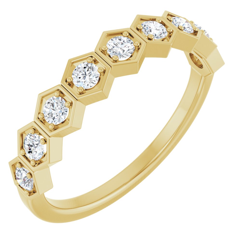 14K Yellow Gold 3/8 CTW Lab-Grown Diamond Stackable Ring