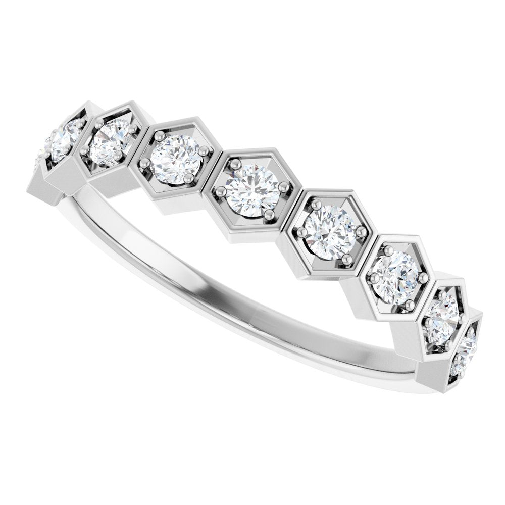 14K White Gold 3/8 CTW Lab-Grown Diamond Stackable Ring