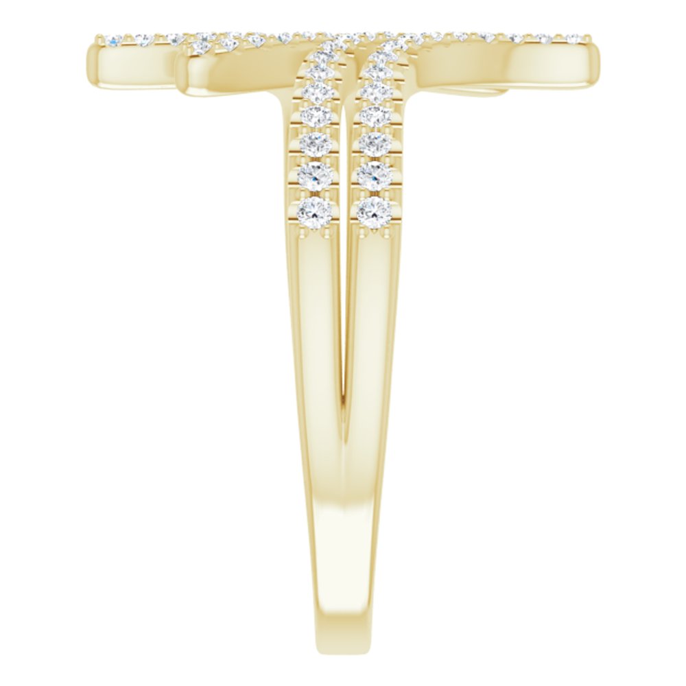 14K Yellow Gold 1/4 CTW Natural Diamond Bypass Ring