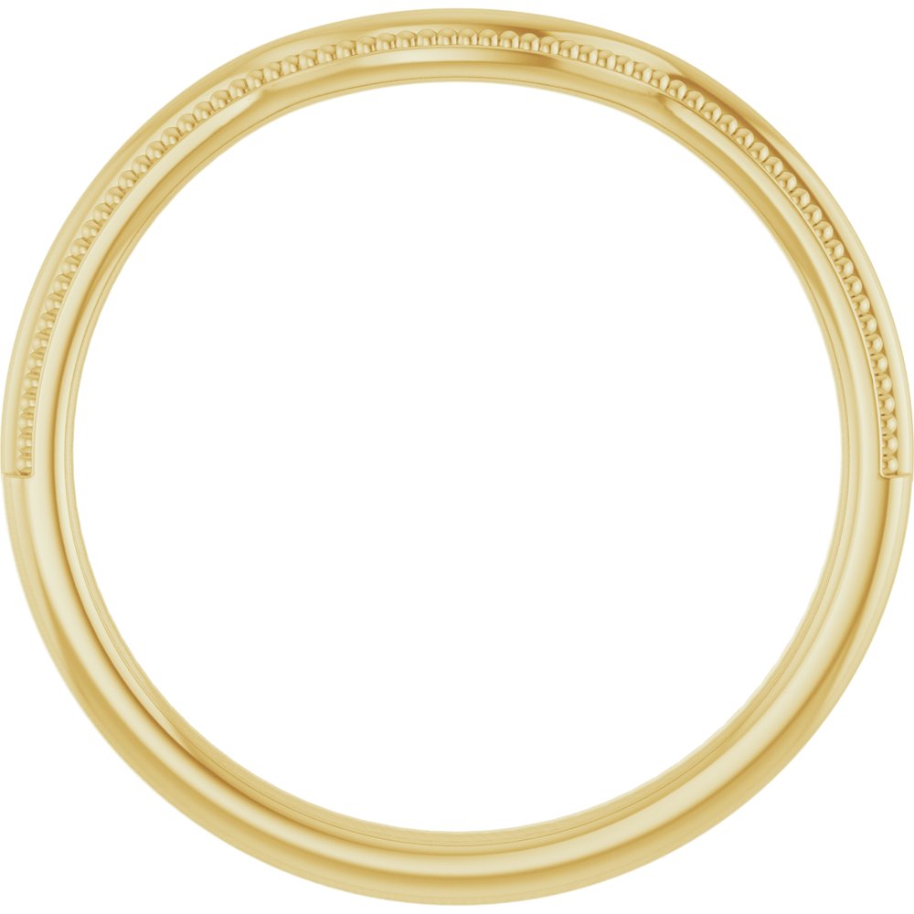 10K Yellow Gold Beaded Edge Contour Band