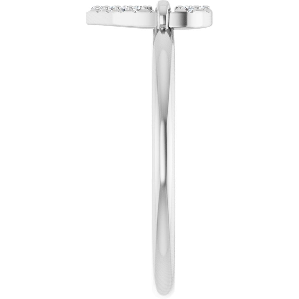 14K White Gold .07 CTW Natural Diamond Heart Ring