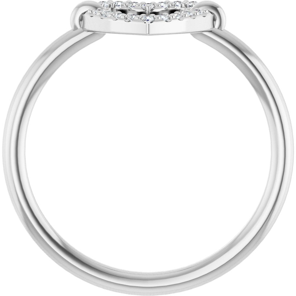 14K White Gold .07 CTW Natural Diamond Heart Ring