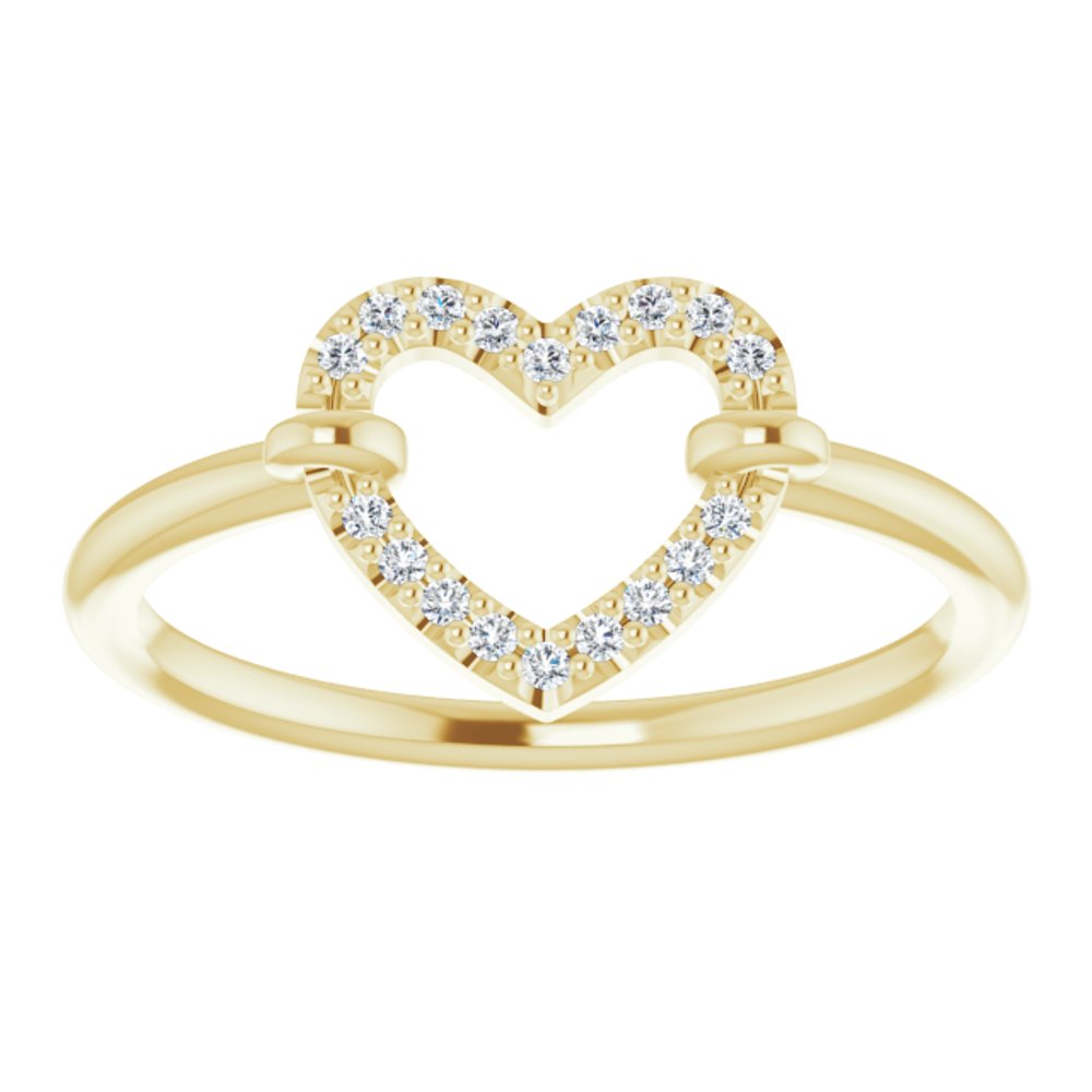 14K Yellow .07 CTW Natural Diamond Heart Ring