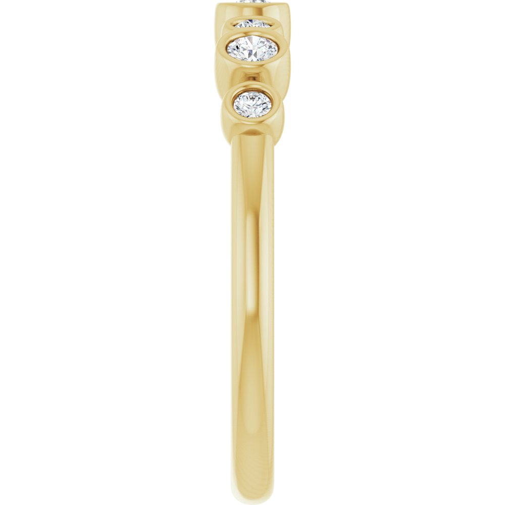 14K Yellow 1/5 CTW Natural Diamond Bezel-Set Ring