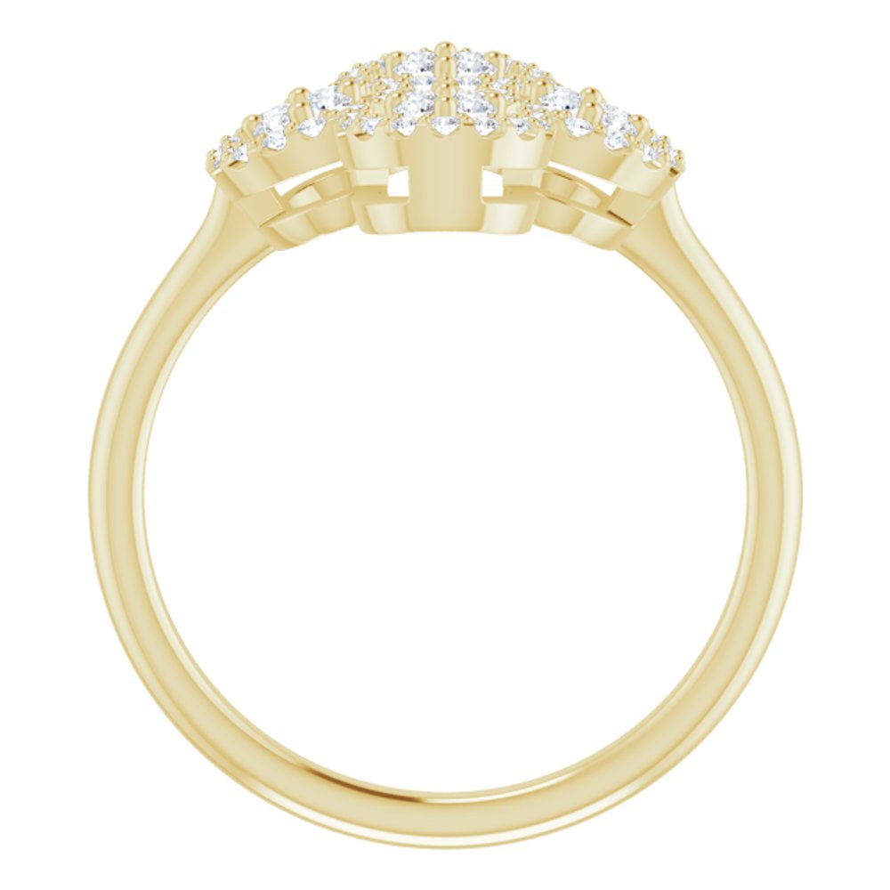 14K Yellow 1/2 CTW Natural Diamond Clover Ring