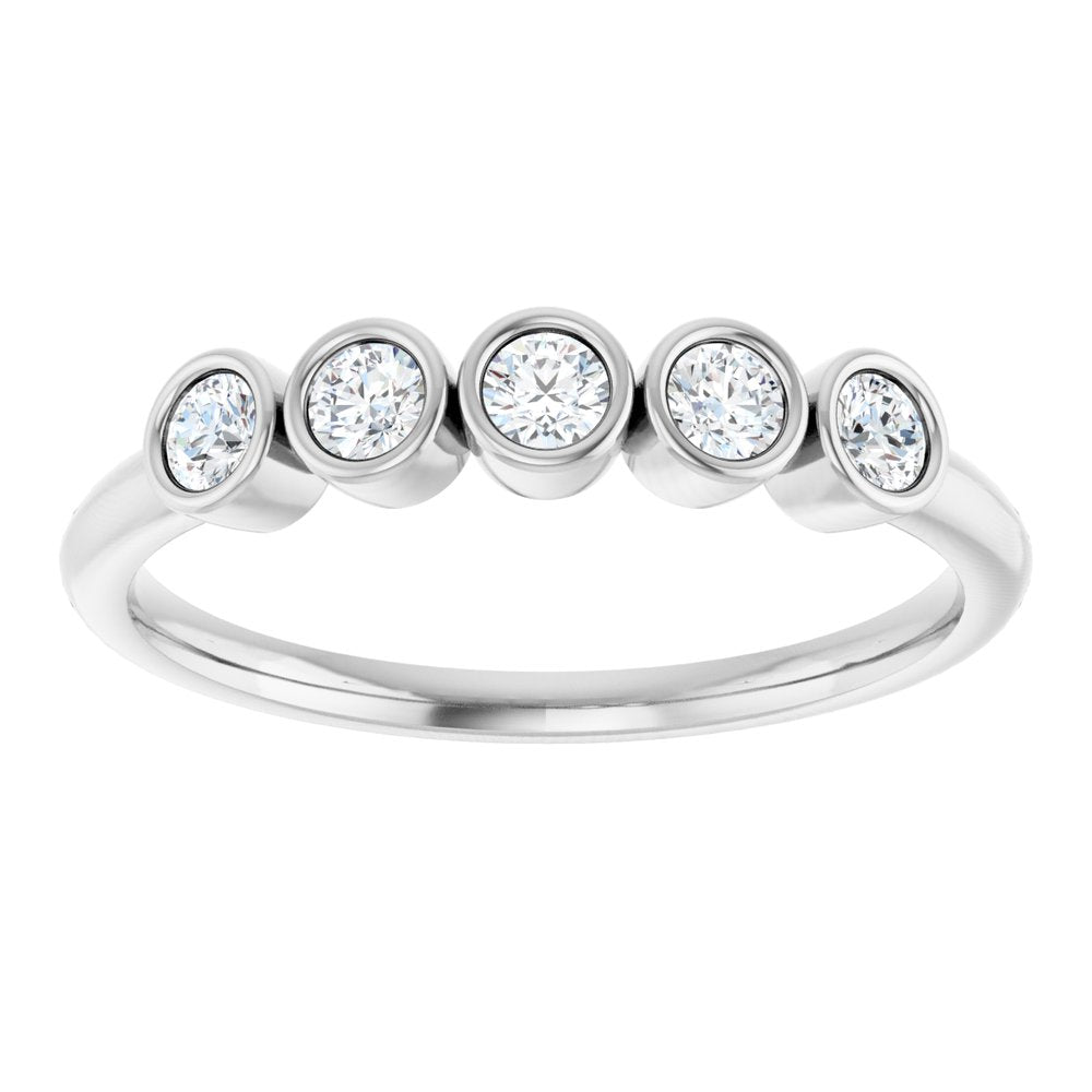 14K White Gold 1/3 CTW Natural Diamond Five-Stone Ring