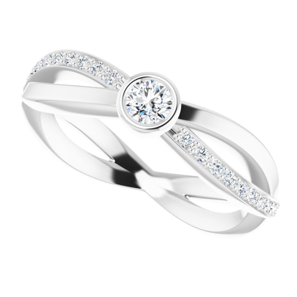 14K White 1/3 CTW Natural Diamond Ring