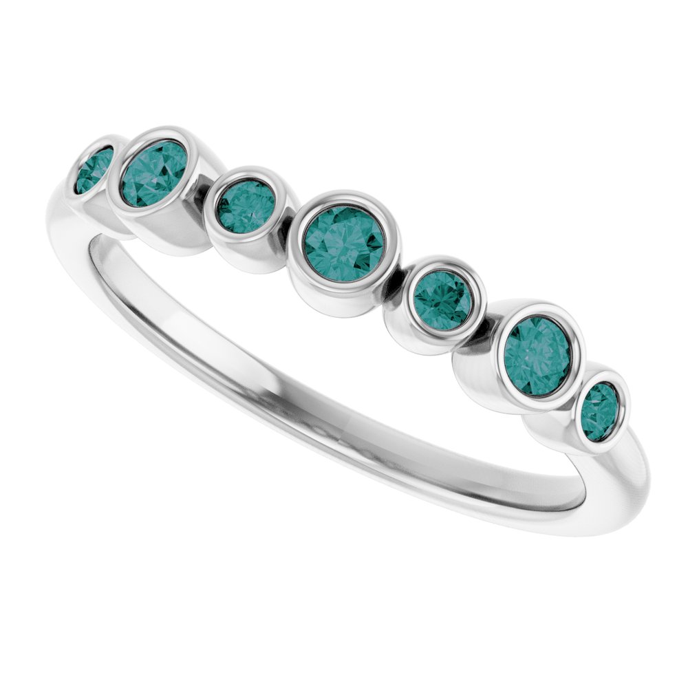 14K White Gold Natural Alexandrite Bezel-Set Ring