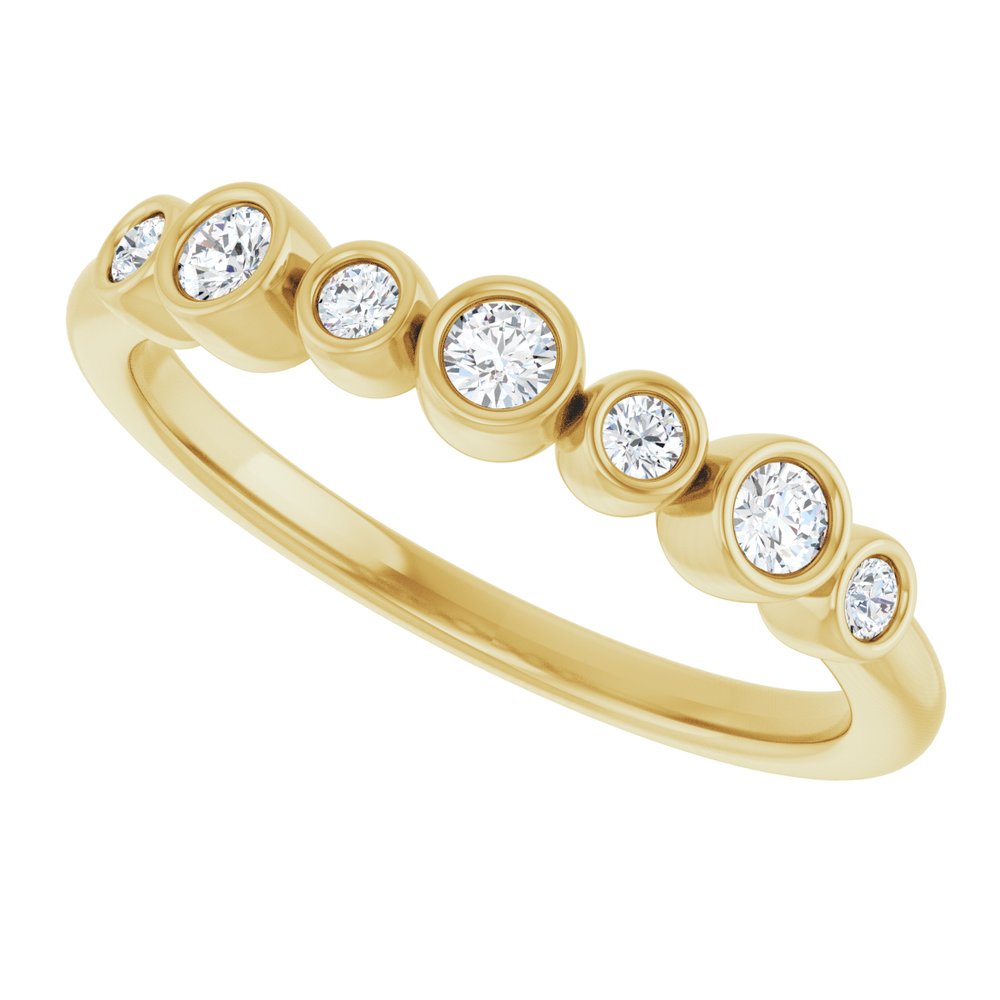 14K Yellow 1/5 CTW Natural Diamond Bezel-Set Ring