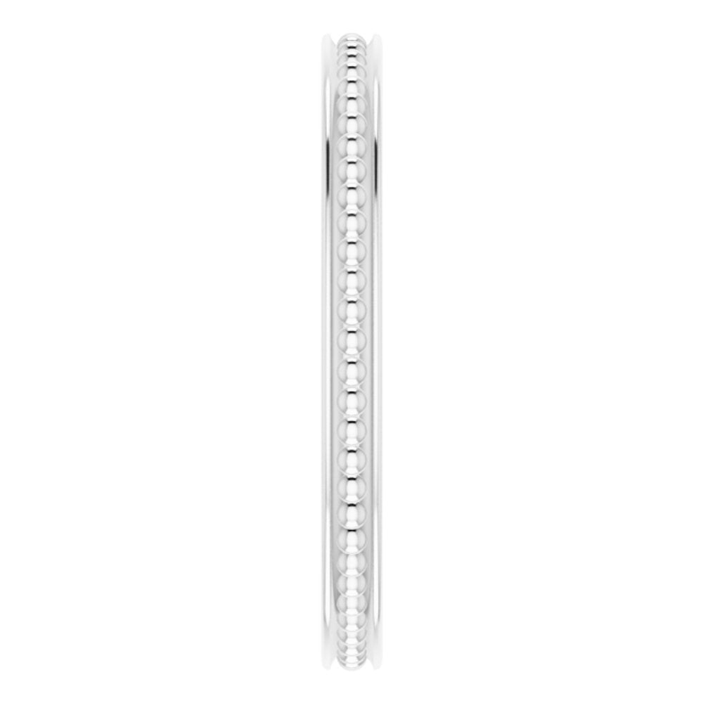 14K White Gold Stackable Bead Ring