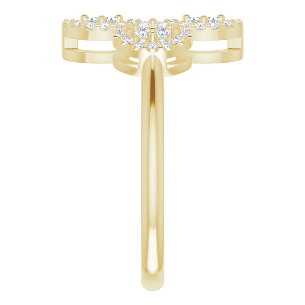 14K Yellow 1/2 CTW Natural Diamond Clover Ring