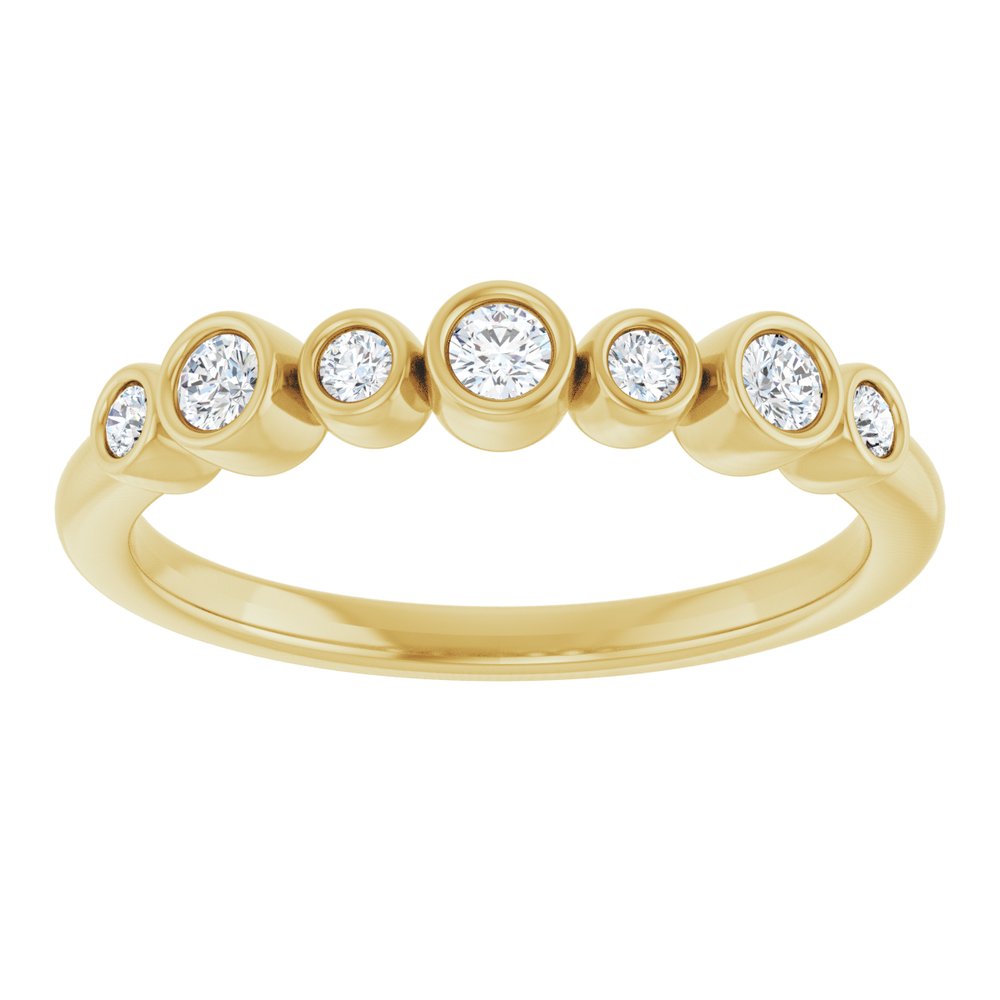 14K Yellow 1/5 CTW Natural Diamond Bezel-Set Ring