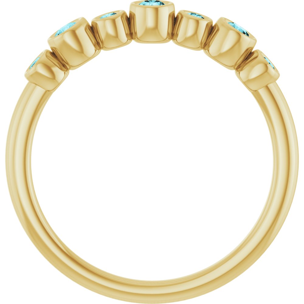 14K Yellow Natural Blue Zircon Bezel-Set Ring
