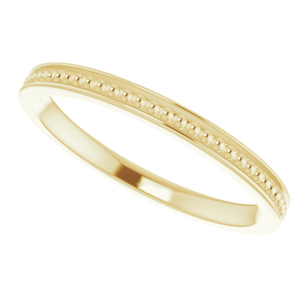 14K White Gold Stackable Bead Ring