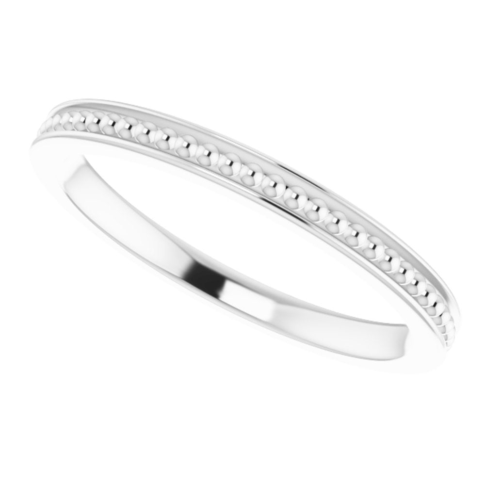 14K White Gold Stackable Bead Ring