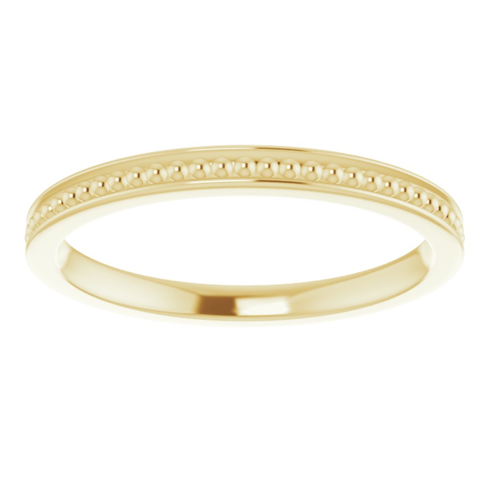 14K White Gold Stackable Bead Ring