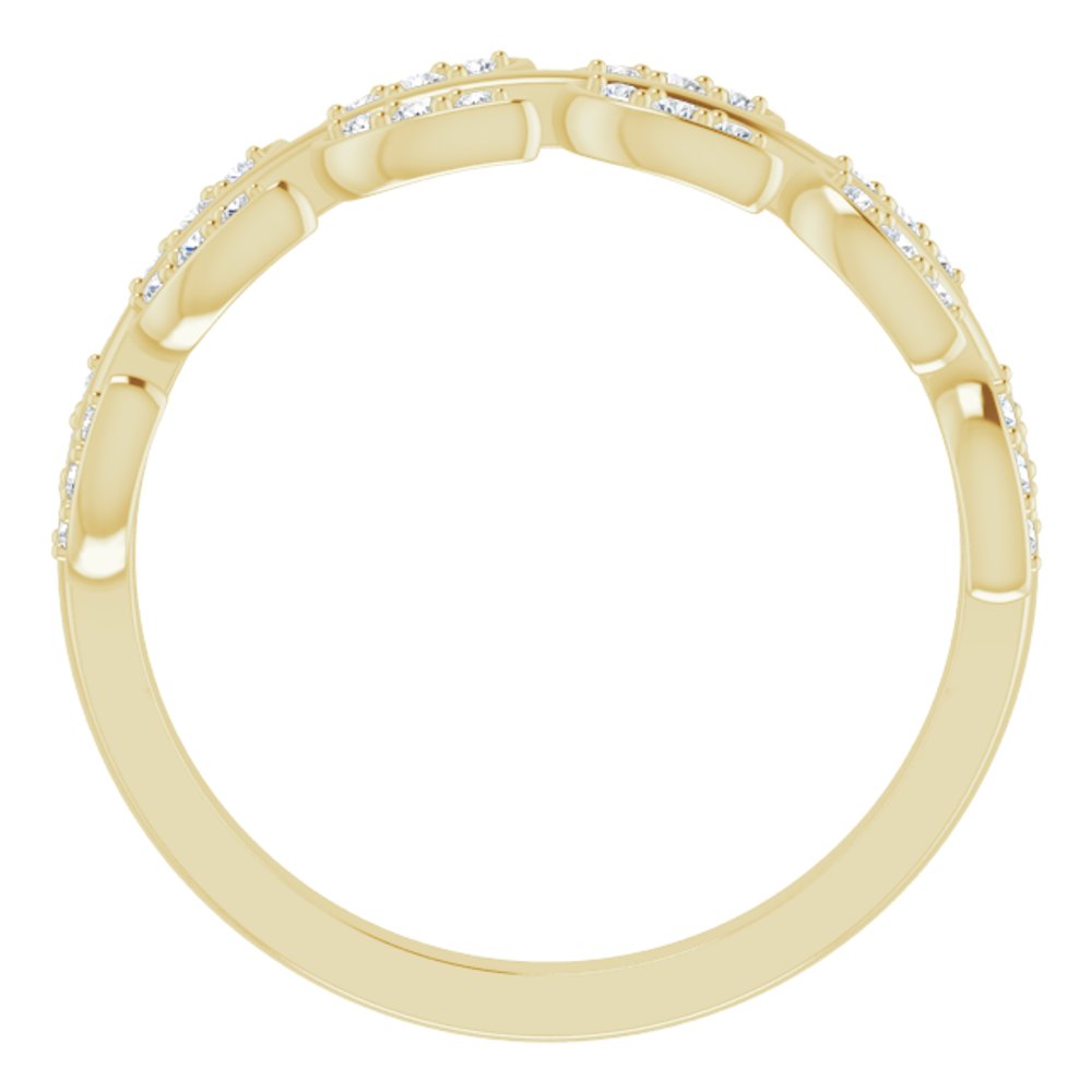 14K Yellow Gold 1/5 CTW Natural Diamond Leaf Ring