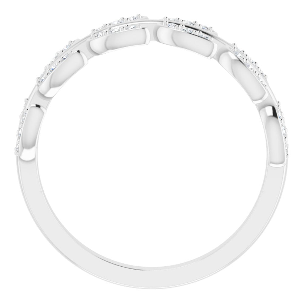 14K White Gold 1/5 CTW Natural Diamond Leaf Ring