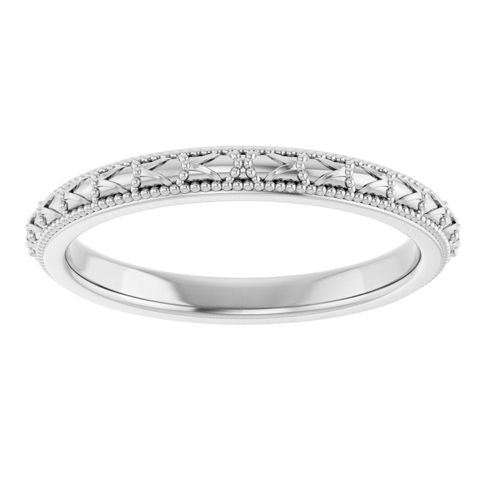 Platinum 2.5 mm Milgrain Sculptural Comfort-Fit Band