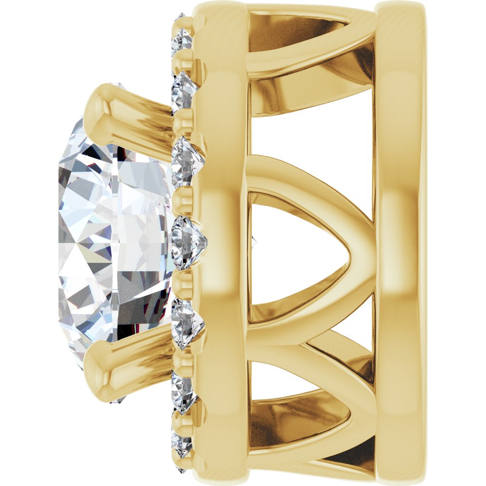 14K Yellow Gold 5/8 CTW Lab-Grown Diamond Halo-Style Pendant