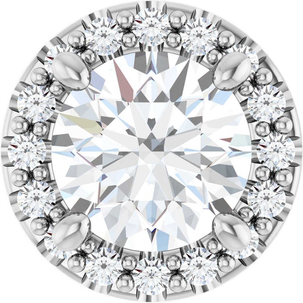 14K White 5/8 CTW Lab-Grown Diamond Halo-Style Pendant