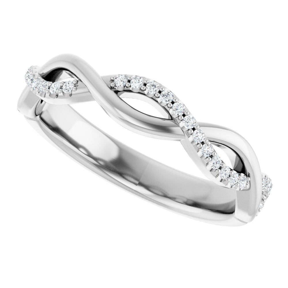 14K White Gold 1/8 CTW Natural Diamond Anniversary Band