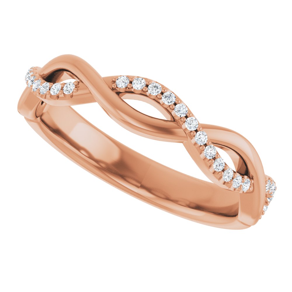 14K Rose 1/8 CTW Natural Diamond Anniversary Band