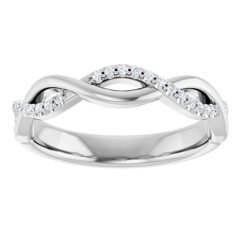 14K White Gold 1/8 CTW Natural Diamond Anniversary Band