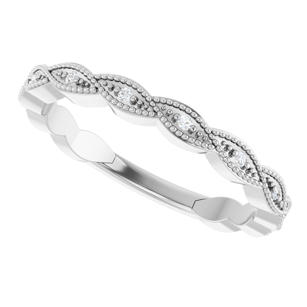 14K White .05 CTW Natural Diamond Anniversary Band