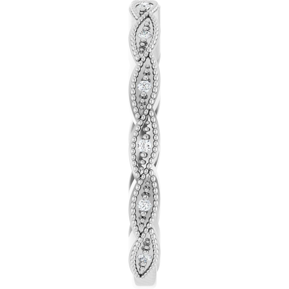 14K White .05 CTW Natural Diamond Anniversary Band